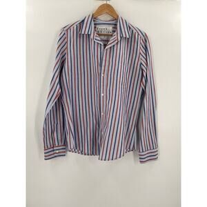 Frank Eileen “Eileen”Shirt Button Down LS Multicolor Striped Linen Blend LARGE